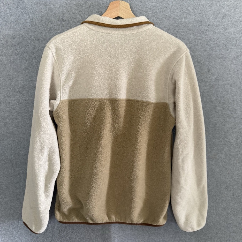 Patagonia Sweater Womens Medium White Tan Synchilla Snap-T Fleece Pullover - Picture 5 of 9